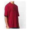 Balenciaga Herren-T-Shirt mit Logo, Rundhalsausschnitt, kurze Ärmel, rot 556148TDV516064