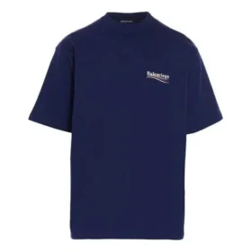 Balenciaga Herren-T-Shirt mit Political Campaign-Aufdruck, große Ausführung, kurzärmelig, marineblau 641675TIV521195 Balenciaga Herren-T-Shirt mit Political Campaign-Aufdruck, große Ausführung, kurzärmelig, marineblau 641675TIV521195