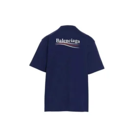 Balenciaga Herren-T-Shirt mit Political Campaign-Aufdruck, große Ausführung, kurzärmelig, marineblau 641675TIV521195 Balenciaga Herren-T-Shirt mit Political Campaign-Aufdruck, große Ausführung, kurzärmelig, marineblau 641675TIV521195