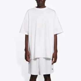 Balenciaga Herren-T-Shirt mit Smiley-Motiv, kurzärmelig, weiß 651795TKV769140