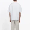 Balenciaga Herren-T-Shirt, weiß, mit BB-Logo, klassischer Logo-Aufdruck, Kurzarm 570803TEV489044