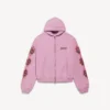Balenciaga Sacra Cœur Damen-Hoodie mit Reißverschluss in mittlerer Passform in Old Pink Balenciaga Sacra Cœur Damen-Hoodie mit Reißverschluss in mittlerer Passform in Old Pink