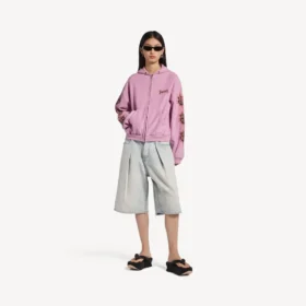 Balenciaga Sacra Cœur Damen-Hoodie mit Reißverschluss in mittlerer Passform in Old Pink