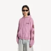Balenciaga Sacra Cœur Damen-Hoodie mit Reißverschluss in mittlerer Passform in Old Pink Balenciaga Sacra Cœur Damen-Hoodie mit Reißverschluss in mittlerer Passform in Old Pink