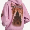 Balenciaga Sacra Cœur Damen-Hoodie mit Reißverschluss in mittlerer Passform in Old Pink Balenciaga Sacra Cœur Damen-Hoodie mit Reißverschluss in mittlerer Passform in Old Pink