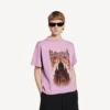 Balenciaga Sacra Cœur T-Shirt für Damen in mittlerer Passform in Altrosa Balenciaga Sacra Cœur T-Shirt für Damen in mittlerer Passform in Altrosa