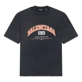 Balenciaga T-Shirt, mittlere Passform „Schwarz“ 612966TLVJ11074