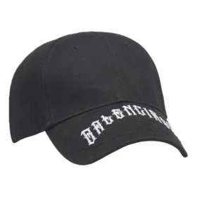 Balenciaga Visierkappe mit gesticktem Tattoo-Logo „Black“ 570102410B71077