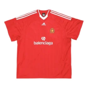Balenciaga x adidas Fußball-T-Shirt Oversized „Rot“ 723663TNV136400