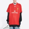 Balenciaga x adidas Fußball-T-Shirt Oversized „Rot“ 723663TNV136400