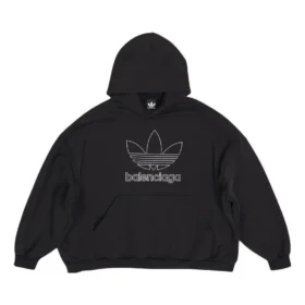 Balenciaga x adidas Logo Oversized-Hoodie „Black White“ 712396TNVA91070
