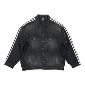Balenciaga x adidas Oversized-Denim-Jacke „Black“ 724775TNW541129