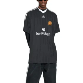 Balenciaga x adidas Oversized-Fußball-T-Shirt „Black“ 723663TNV131000