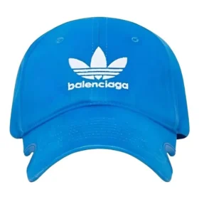Balenciaga x adidas Trefoil Balenciaga Logo-Kappe „Blue White“ 723749410B2-4877