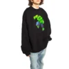 Balenciaga x Marvel Hulk-Print Boxy Rundhals-Baumwoll-Sweatshirt „Schwarz“ 671125TLV581000