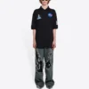 Balenciaga x NASA Crossover FW21 Herren-Poloshirt aus Baumwolle mit Weltraum-Print, einfarbig, schwarz 662493TKVG11070