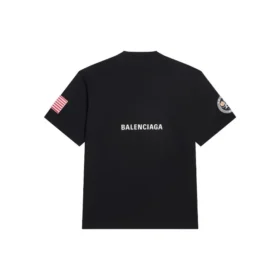 Balenciaga x NASA Crossover Space Retro Kurzarm-T-Shirt „Black“ 651795TKVD71070