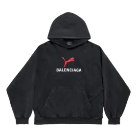 Balenciaga x Puma Hoodie, mittlere Passform „Black Faded“ 767877TTVA41041