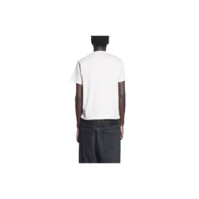 Balenciaga x RuPaul gemeinsam signiertes FW21-Shirt mit Buchstabenprint und rundem Kragen, Herren, Weiß 670943TLV579057
