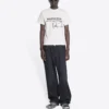 Balenciaga x RuPaul gemeinsam signiertes FW21-Shirt mit Buchstabenprint und rundem Kragen, Herren, Weiß 670943TLV579057