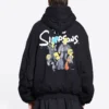 Balenciaga x The Simpsons Gepolsterter Bomber-Hoodie „Schwarz“ 657115TLVG71000