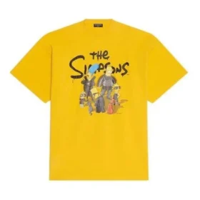 Balenciaga x THE SIMPSONS Oversized-Baumwoll-T-Shirt „Yellow“ 676589TLVG77200