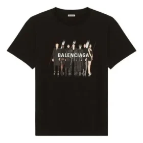 Band-Porträt-Aufdruck, Logo, Retro, Kurzarm, Unisex, Schwarz 612965TIVA11000