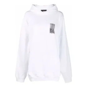Barcode-Baumwoll-Hoodie „Weiß“ 651799TKVE69040