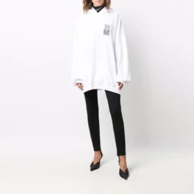 Barcode-Baumwoll-Hoodie „Weiß“ 651799TKVE69040