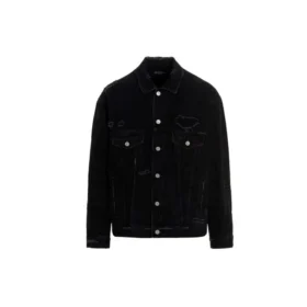 Barcode Destroyed-Denim-Jacke „Schwarz“ 664329TBP471055