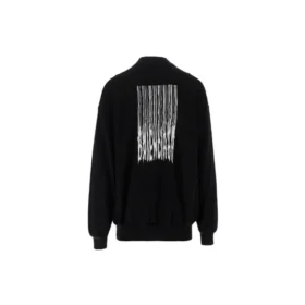 Barcode-Pullover mit Rundhalsausschnitt „Schwarz“ 652981TKVE61070