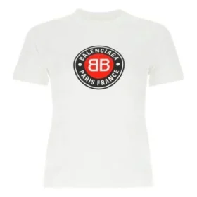 Baumwoll-T-Shirt mit Aufdruck, kurzärmelig, weiß 612964TJVD69000