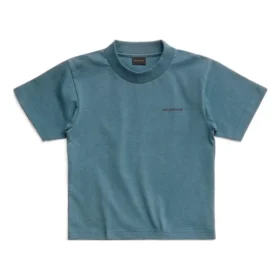 Baumwoll-T-Shirt mit Logo-Aufdruck „Blue“ 681864TOVK74005