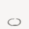 BB Icon Thin Gourmette-Armband für Herren in Antiksilber