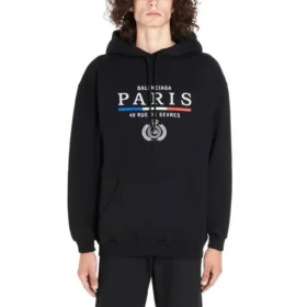 BB Paris Flag Baumwoll-Hoodie „Schwarz“ 570811TGV681000