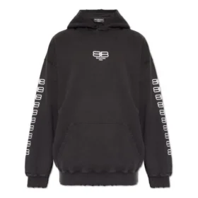 BB Paris Icon Hoodie in mittlerer Passform „Schwarz Weiß“ 570811TMVG69034