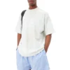 BB Paris Strass-T-Shirt, mittlere Passform „Dirty White“ 739784TOVU69012
