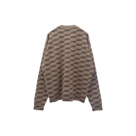 BB Rundhals-Strickpullover mit Allover-Print „Beige“ 733859T32539378