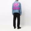 BB Sprayed Denim-Jacke, Large Fit „Electric Blue Fuchsia“ 678354TCW030406