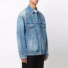 BB Sprayed Denim-Jacke, Large Fit „Electric Blue Fuchsia“ 678354TCW030406