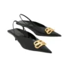 BB Square Knife Slingback-Pumps „Black“ 691740WAWNC1088