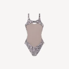 Beiger Python-Badeanzug für Damen