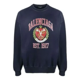Ca. 1917 College-Logo-Print-Sweatshirt mit Rundhalsausschnitt „Navy“ 676629TLV908067