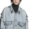 Cagole Oversize-Jacke „Blau“ 764521TDW144016