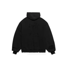Caps Destroyed Hoodie „Black White“ 659403TKVB61093