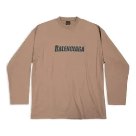 Caps Oversized-Langarm-T-Shirt „Khaki“ 681046TNVL17761