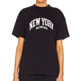 Cities New York T-Shirt, mittlere Passform „Dark Blue“ 612965TLVM23967