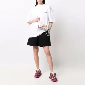 City Paris Baumwoll-Sweatshorts „Black White“ 676137TLVL81070