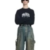 City Paris Sweatshirt mit Rundhalsausschnitt „Black White“ 676629TLVL81070