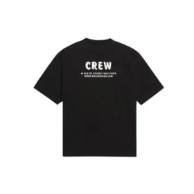 Crew-Print, locker geschnitten, kurzärmelig, schwarz 620941TIV741070